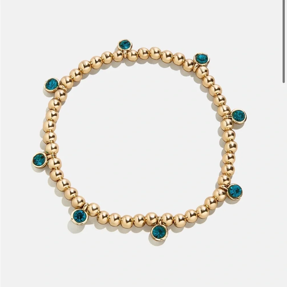 Bauble Bar Gold and Turquoise Bracelet with Bauble Bar Bag